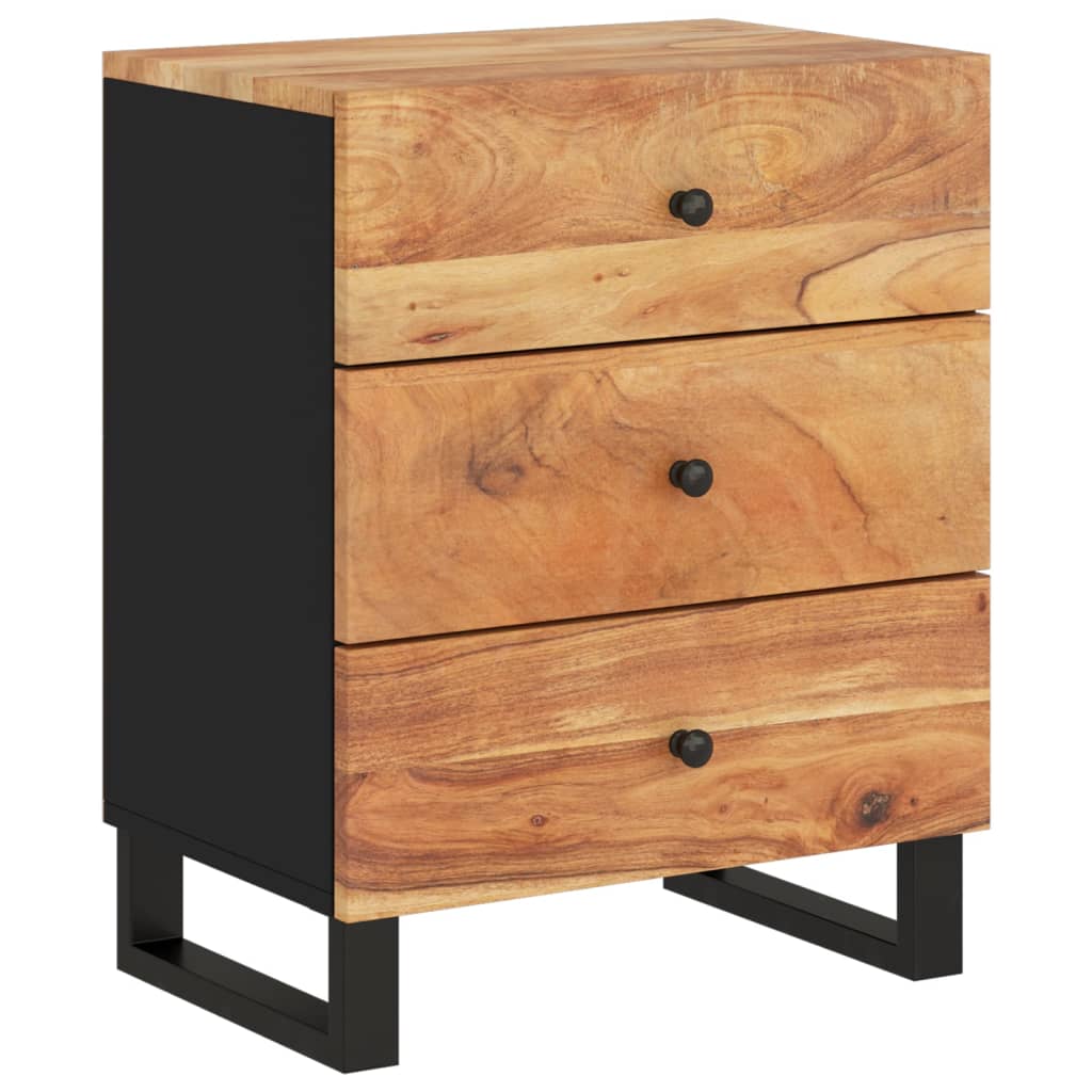 Noptieră, 50x33x62 cm, lemn masiv acacia și lemn prelucrat - Lando