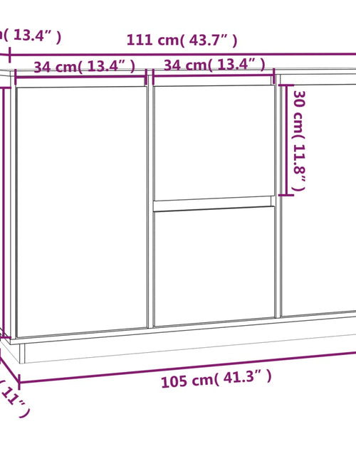 Загрузите изображение в средство просмотра галереи, Servantă, alb, 111x34x75 cm, lemn masiv de pin Lando - Lando
