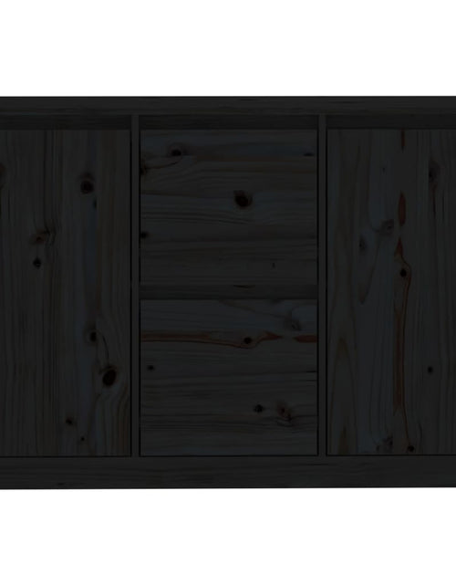 Загрузите изображение в средство просмотра галереи, Servantă, negru, 111x34x75 cm, lemn masiv de pin - Lando
