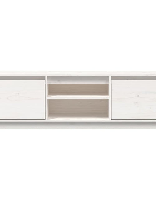 Încărcați imaginea în vizualizatorul Galerie, Comodă TV, alb, 140x35x40 cm, lemn masiv de pin Lando - Lando
