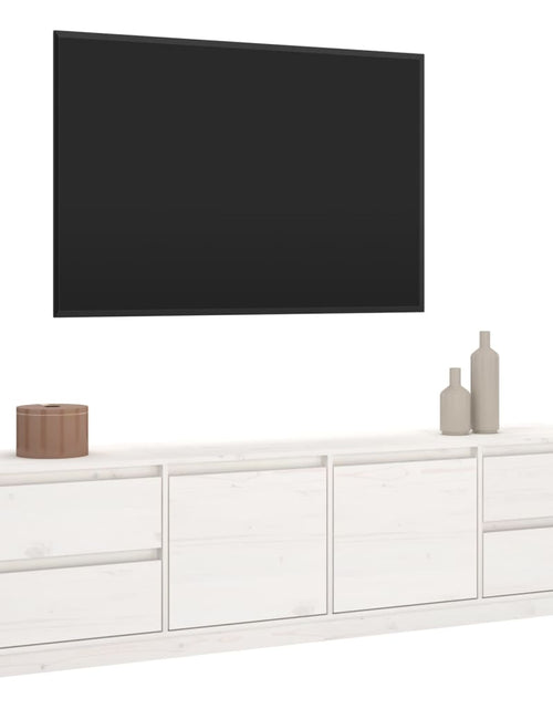 Încărcați imaginea în vizualizatorul Galerie, Comodă TV, alb, 176x37x47,5 cm, lemn masiv de pin Lando - Lando
