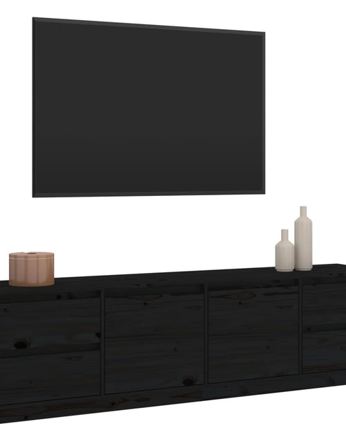Загрузите изображение в средство просмотра галереи, Comodă TV, negru, 176x37x47,5 cm, lemn masiv de pin Lando - Lando
