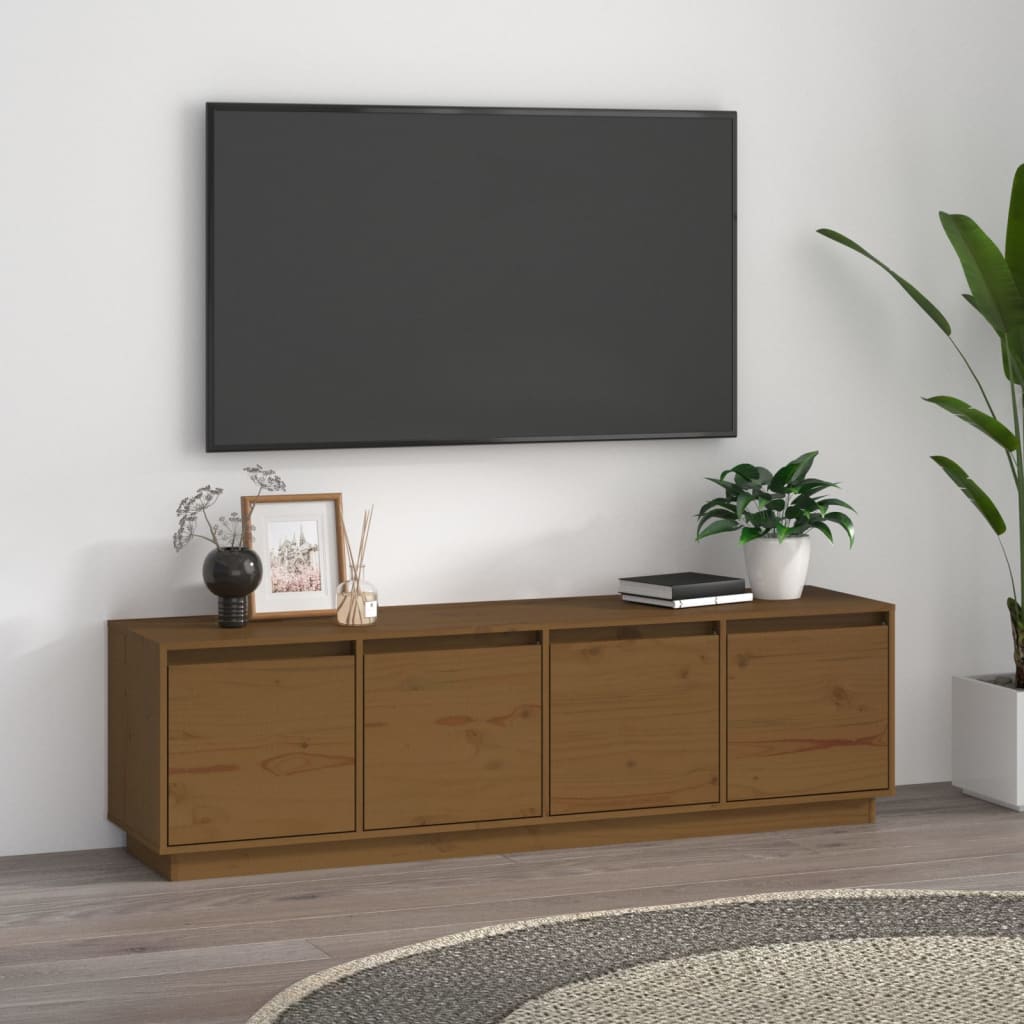 Comodă TV, maro miere, 156x37x45 cm, lemn masiv de pin Lando - Lando