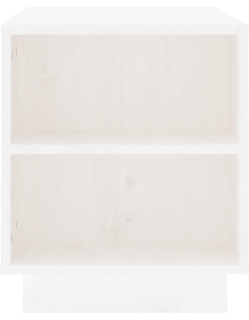 Încărcați imaginea în vizualizatorul Galerie, Comodă TV, alb, 110x35x40,5 cm, lemn masiv de pin Lando - Lando
