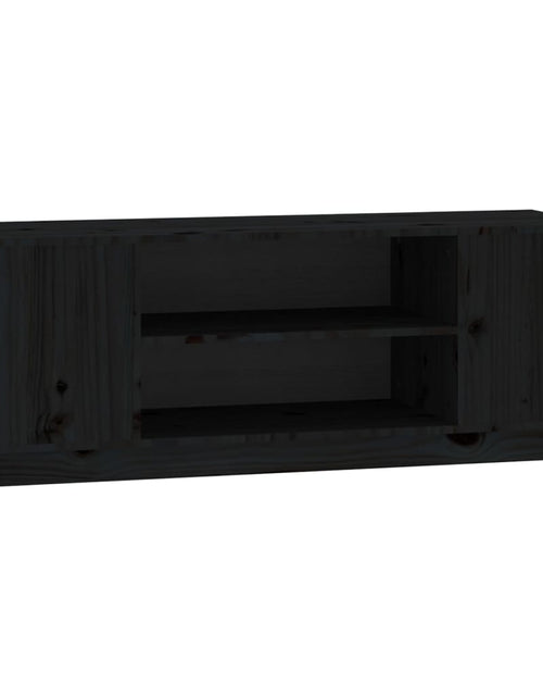 Încărcați imaginea în vizualizatorul Galerie, Comodă TV, negru, 110x35x40,5 cm, lemn masiv de pin Lando - Lando
