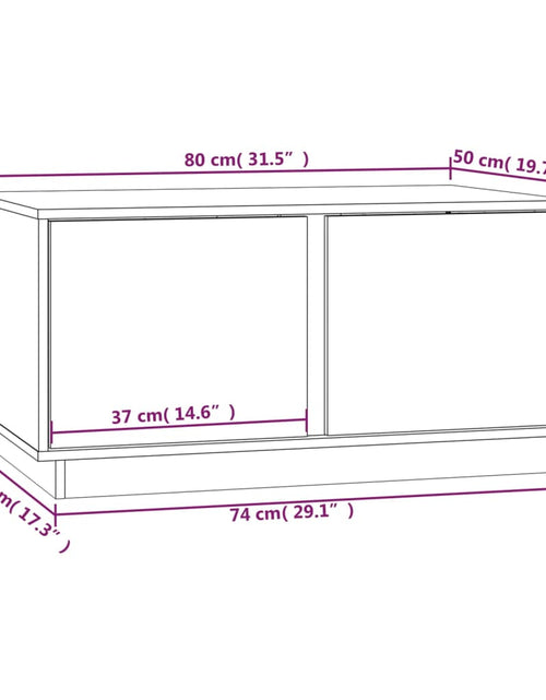 Загрузите изображение в средство просмотра галереи, Măsuță de cafea, 80x50x40 cm, lemn masiv de pin Lando - Lando
