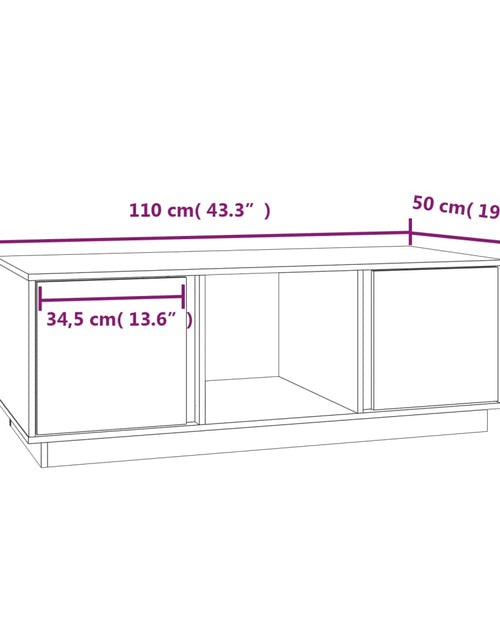 Загрузите изображение в средство просмотра галереи, Măsuță de cafea, gri, 110x50x40 cm, lemn masiv de pin Lando - Lando
