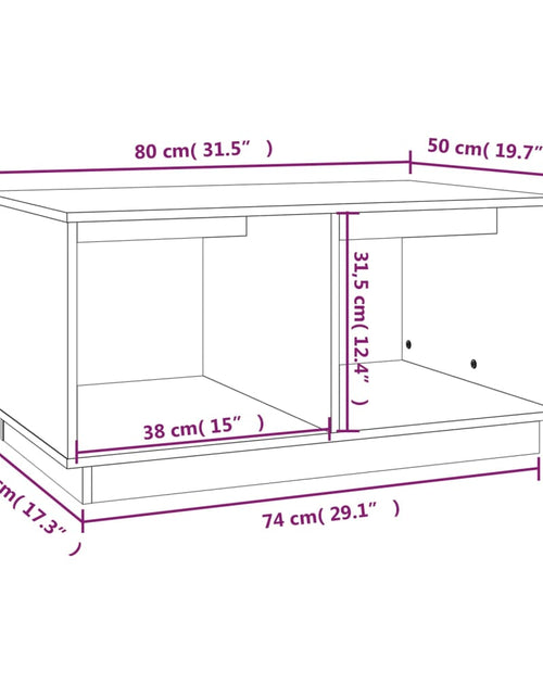 Загрузите изображение в средство просмотра галереи, Măsuță de cafea, 80x50x40 cm, lemn masiv de pin Lando - Lando
