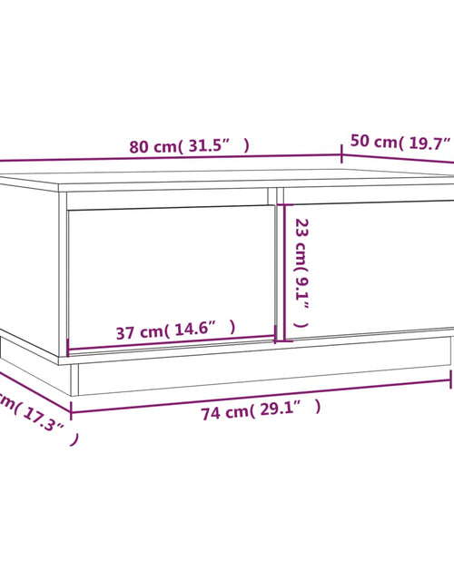 Загрузите изображение в средство просмотра галереи, Măsuță de cafea, 80x50x35 cm, lemn masiv de pin Lando - Lando
