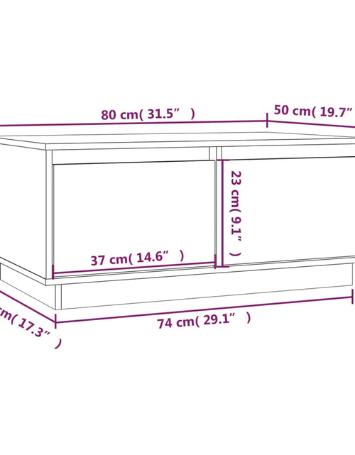 Загрузите изображение в средство просмотра галереи, Măsuță de cafea, gri, 80x50x35 cm, lemn masiv de pin Lando - Lando
