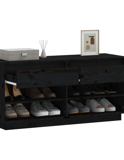 Загрузите изображение в средство просмотра галереи, Pantofar, negru, 110x34x52 cm, lemn masiv de pin - Lando
