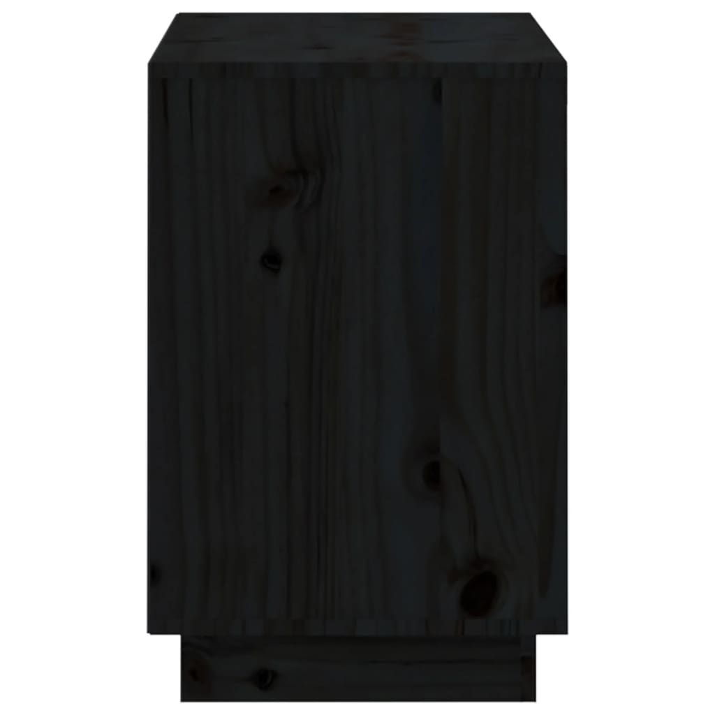 Pantofar, negru, 110x34x52 cm, lemn masiv de pin - Lando