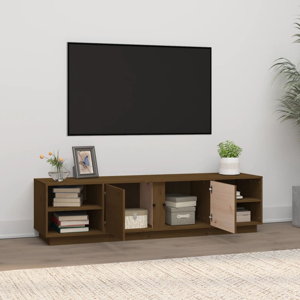 Comodă TV, maro miere, 156x40x40 cm, lemn masiv de pin Lando - Lando
