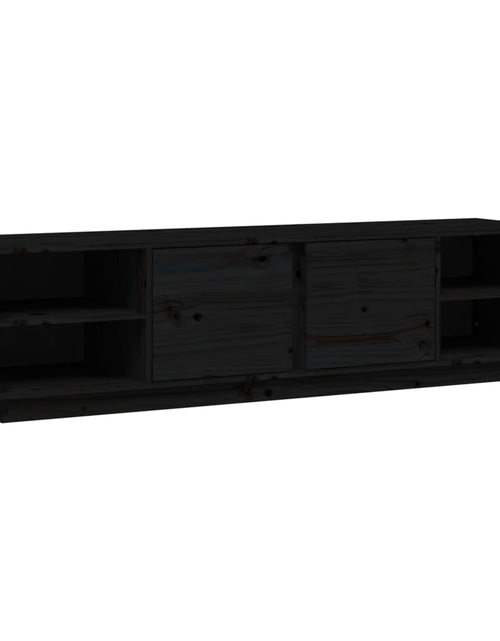 Încărcați imaginea în vizualizatorul Galerie, Comodă TV, negru, 156x40x40 cm, lemn masiv de pin Lando - Lando
