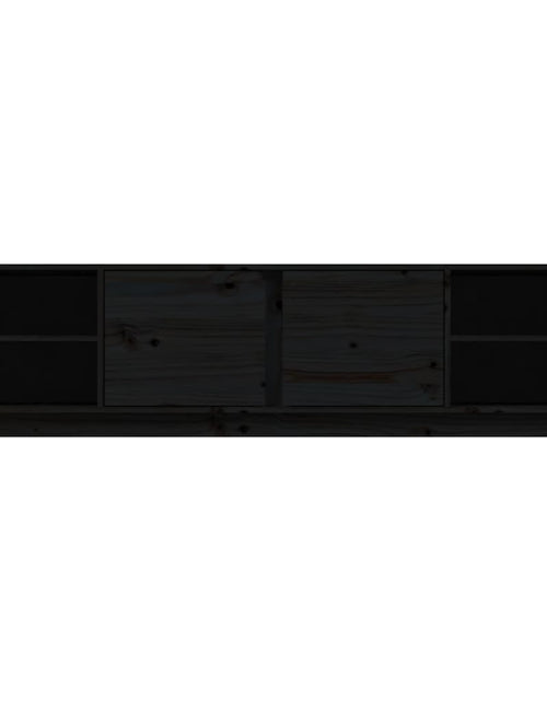Încărcați imaginea în vizualizatorul Galerie, Comodă TV, negru, 156x40x40 cm, lemn masiv de pin Lando - Lando
