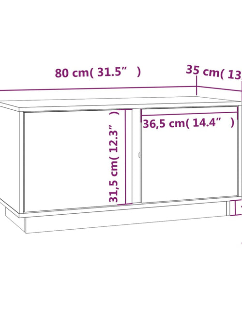 Încărcați imaginea în vizualizatorul Galerie, Comodă TV, gri, 80x35x40,5 cm, lemn masiv de pin Lando - Lando
