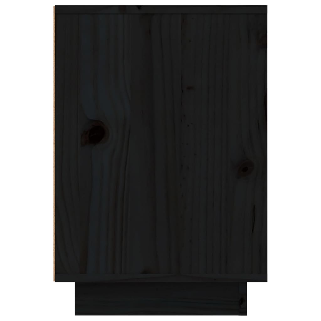 Noptieră, negru, 50x34x50 cm, lemn masiv de pin - Lando