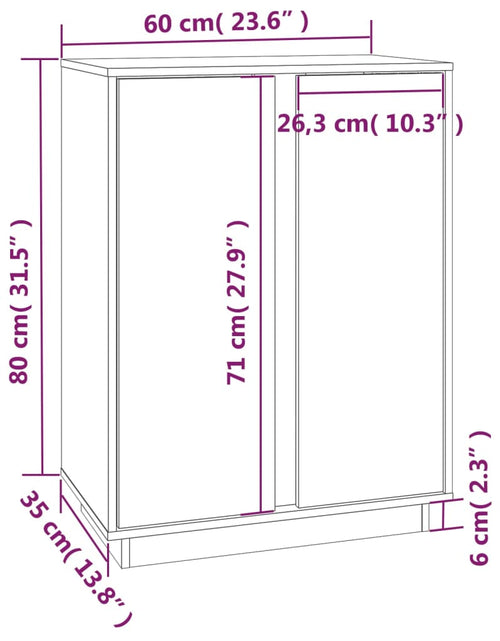 Загрузите изображение в средство просмотра галереи, Servantă, 60x35x80 cm, lemn masiv de pin - Lando
