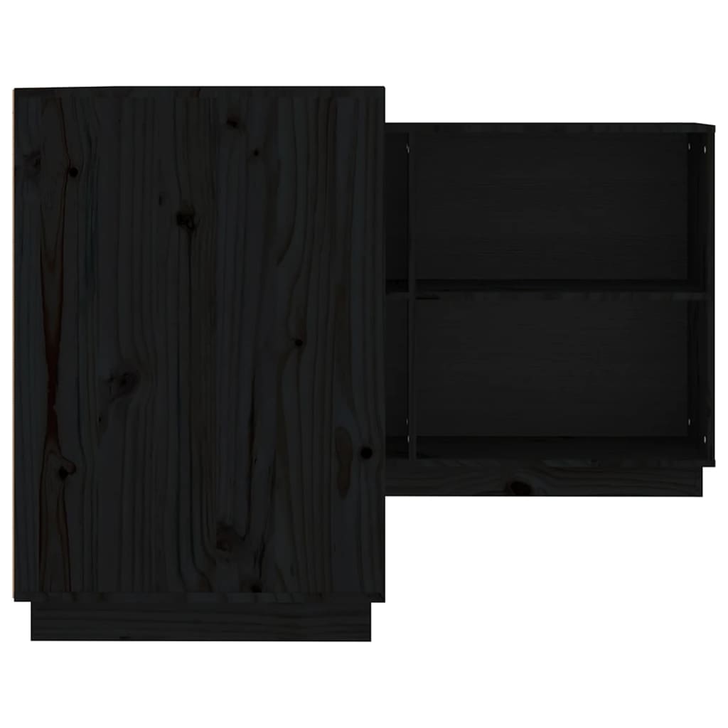 Birou, negru, 110x50x75 cm, lemn masiv de pin - Lando