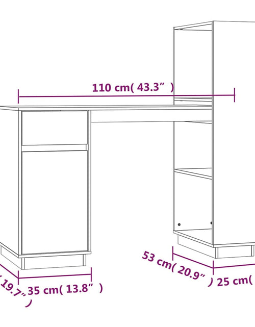 Încărcați imaginea în vizualizatorul Galerie, Birou, gri, 110x53x117 cm, lemn masiv de pin - Lando
