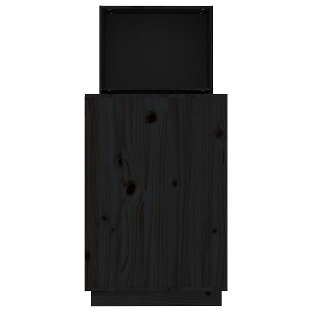 Birou, negru, 110x53x117 cm, lemn masiv de pin - Lando