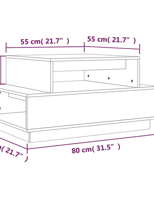Încărcați imaginea în vizualizatorul Galerie, Măsuță de cafea, gri, 80x55x40,5 cm, lemn masiv de pin Lando - Lando
