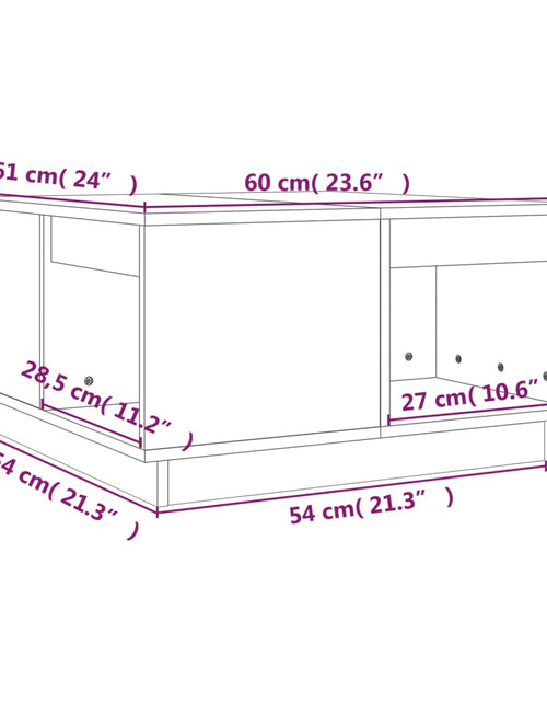 Загрузите изображение в средство просмотра галереи, Măsuță de cafea, gri, 60x61x32,5 cm, lemn masiv de pin Lando - Lando
