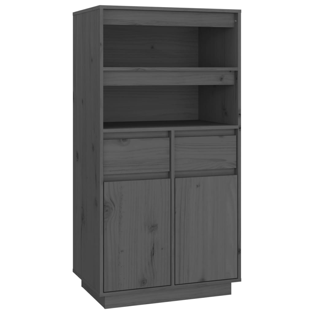 Dulap înalt, gri, 60x40x116,5 cm, lemn masiv de pin Lando - Lando
