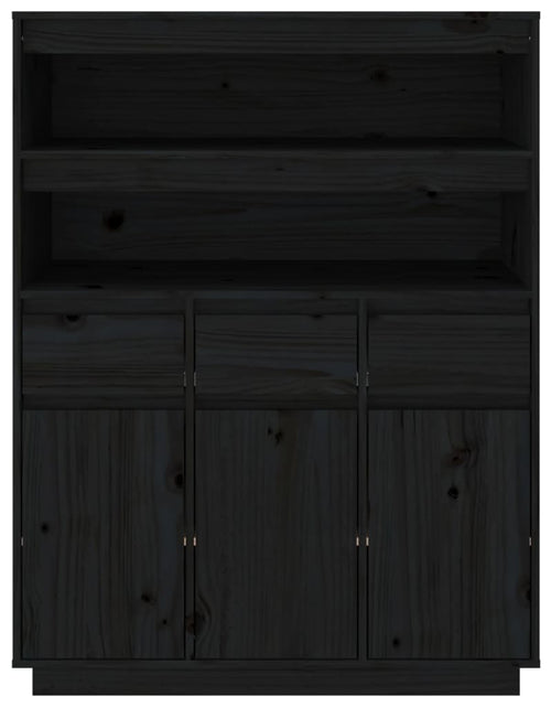 Загрузите изображение в средство просмотра галереи, Dulap înalt, negru, 89x40x116,5 cm, lemn masiv de pin Lando - Lando

