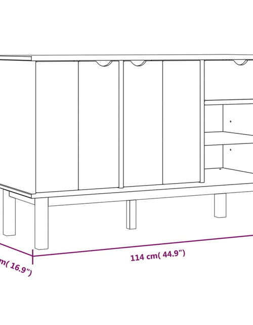 Încărcați imaginea în vizualizatorul Galerie, Servantă OTTA, maro și alb, 114x43x73,5 cm, lemn masiv de pin - Lando
