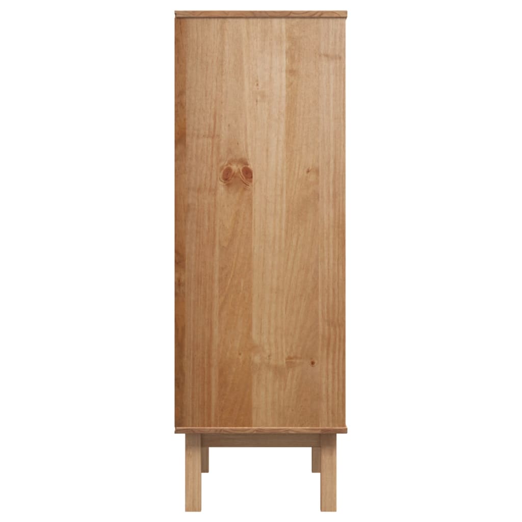 Dulap înalt OTTA, maro și gri, 85x43x125 cm, lemn masiv de pin - Lando