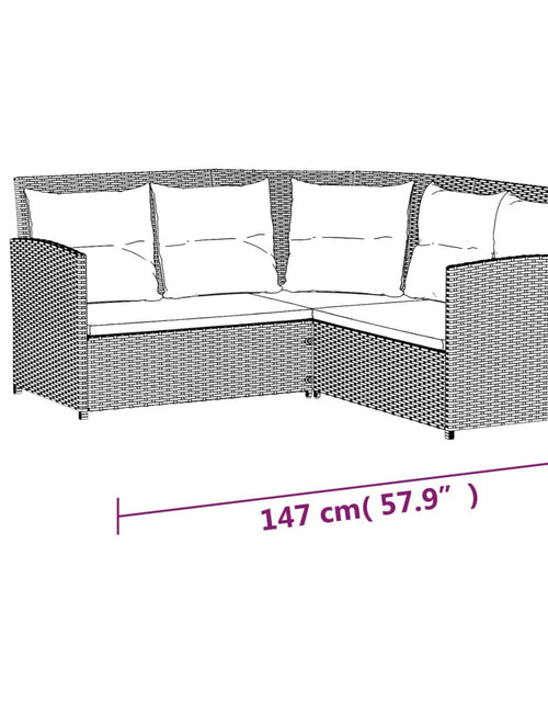 Încărcați imaginea în vizualizatorul Galerie, Set canapele grădină formă L cu perne, 2 piese, gri, poliratan Lando - Lando
