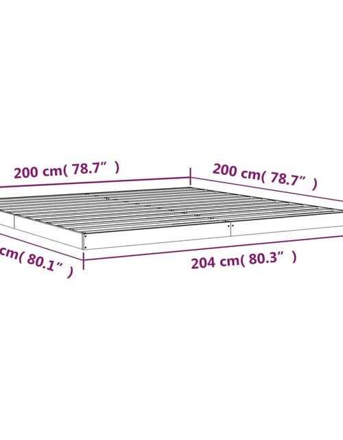Загрузите изображение в средство просмотра галереи, Cadru de pat, alb, 200x200 cm, lemn masiv de pin - Lando
