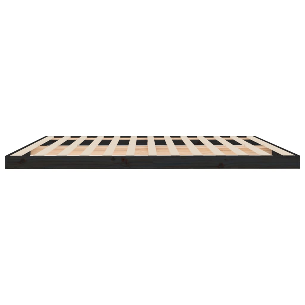 Cadru de pat, negru, 200x200 cm, lemn masiv de pin - Lando