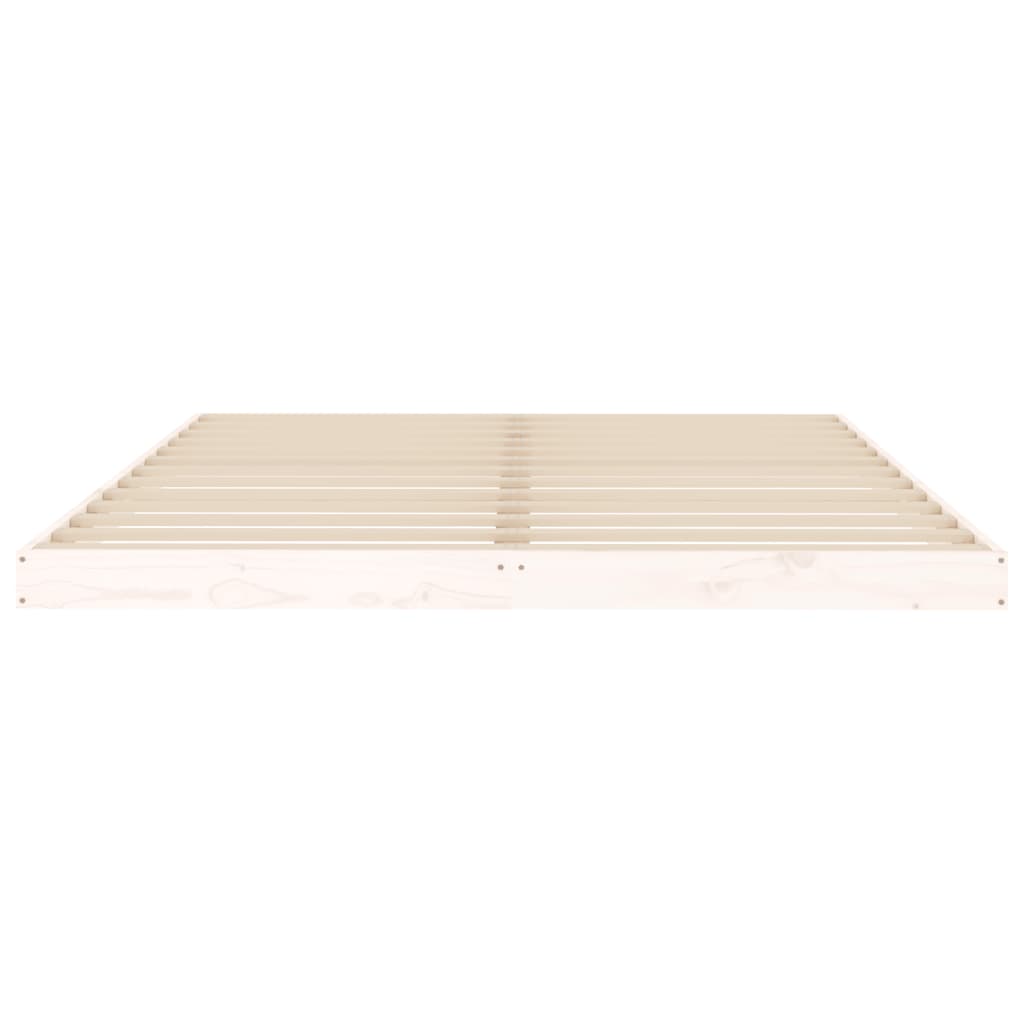 Cadru de pat, alb, 150x200 cm, lemn masiv de pin - Lando