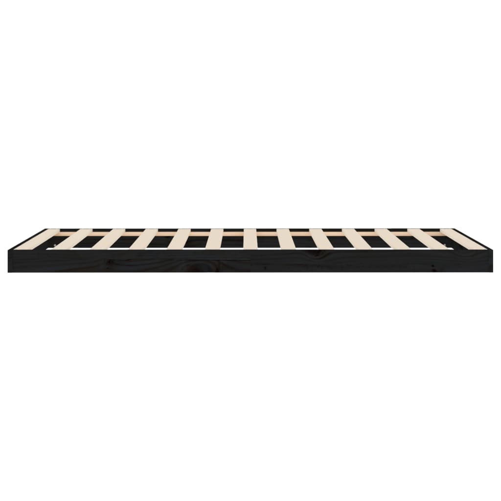 Cadru de pat, negru, 90x190 cm, single, lemn masiv de pin - Lando