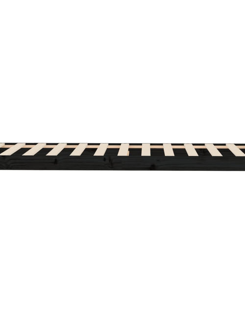 Încărcați imaginea în vizualizatorul Galerie, Cadru de pat, negru, 75x190 cm, mic, single, lemn masiv de pin - Lando
