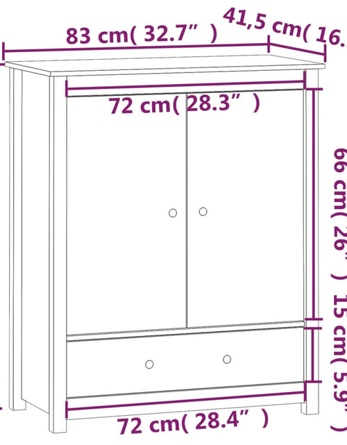 Încărcați imaginea în vizualizatorul Galerie, Servantă, alb, 83x41,5x100 cm, lemn masiv de pin Lando - Lando
