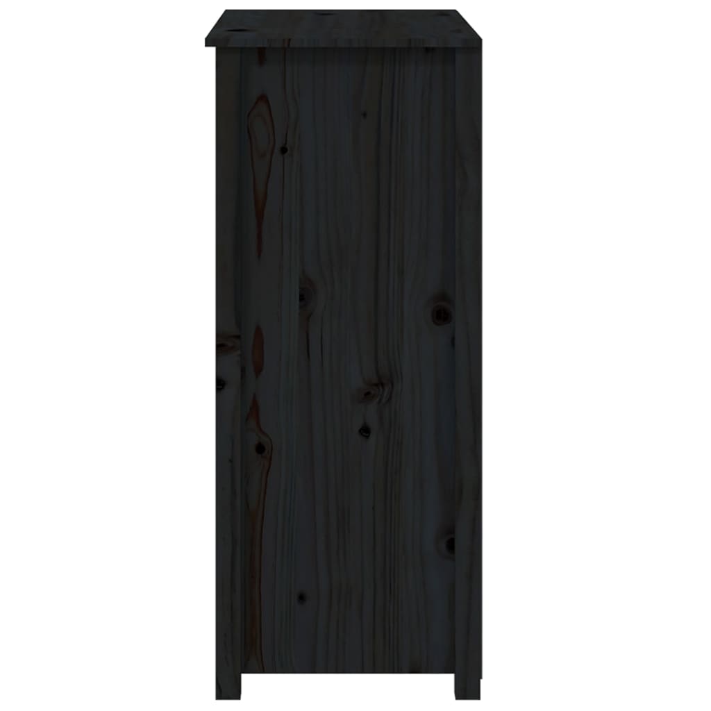 Servantă, negru, 83x41,5x100 cm, lemn masiv de pin Lando - Lando