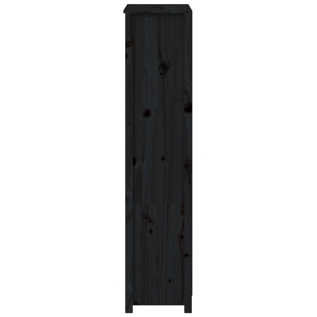 Dulap înalt, negru, 80x35x154 cm, lemn masiv de pin Lando - Lando