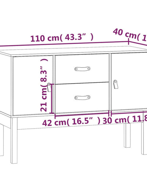 Загрузите изображение в средство просмотра галереи, Servantă, gri, 110x40x78 cm, lemn masiv de pin Lando - Lando
