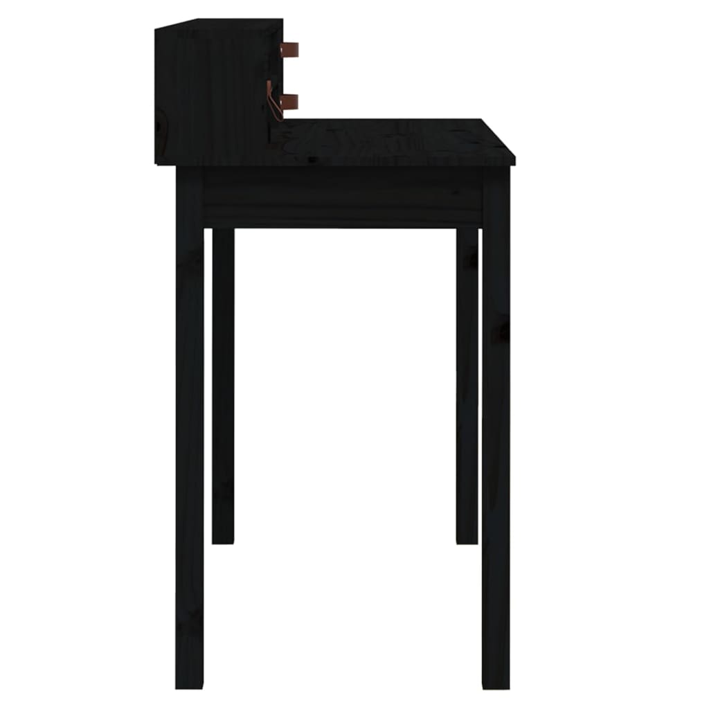 Birou, negru, 110x50x93 cm, lemn masiv de pin - Lando