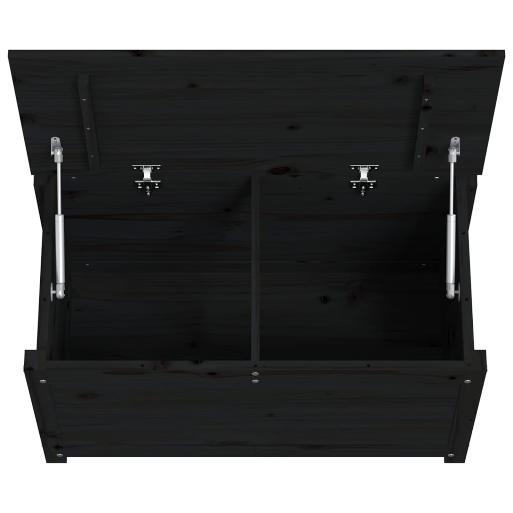 Cutie de depozitare, negru, 80x40x45,5 cm, lemn masiv de pin - Lando