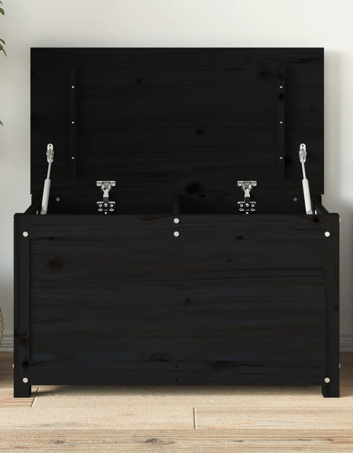 Încărcați imaginea în vizualizatorul Galerie, Cutie de depozitare, negru, 80x40x45,5 cm, lemn masiv de pin - Lando
