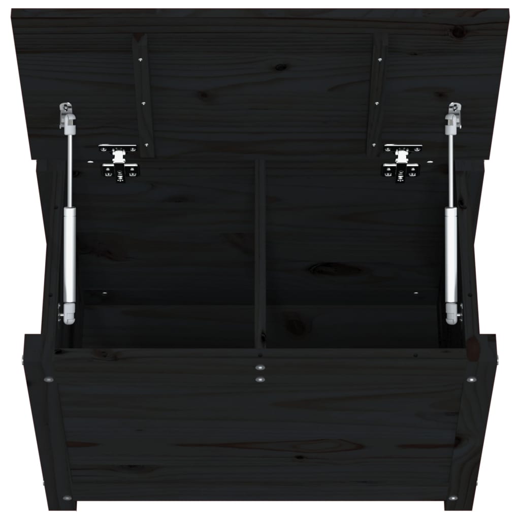 Cutie de depozitare, negru, 60x32x45,5 cm, lemn masiv de pin - Lando