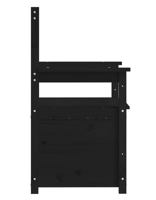 Încărcați imaginea în vizualizatorul Galerie, Bancă, negru, 112,5x51,5x96,5 cm, lemn masiv de pin - Lando
