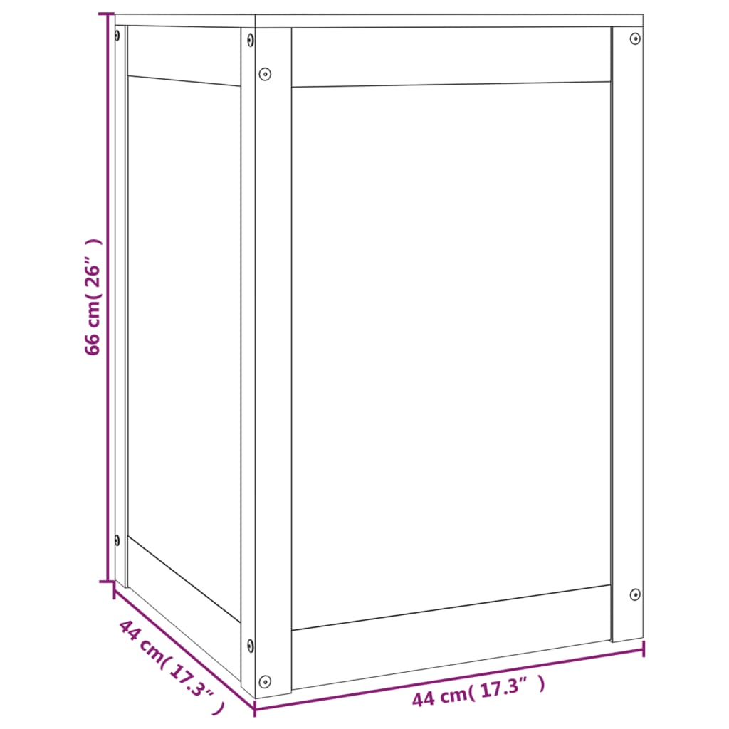 Cutie de rufe, maro miere, 44x44x66 cm, lemn masiv de pin - Lando