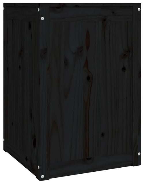 Încărcați imaginea în vizualizatorul Galerie, Cutie de rufe, negru, 44x44x66 cm, lemn masiv de pin Lando - Lando
