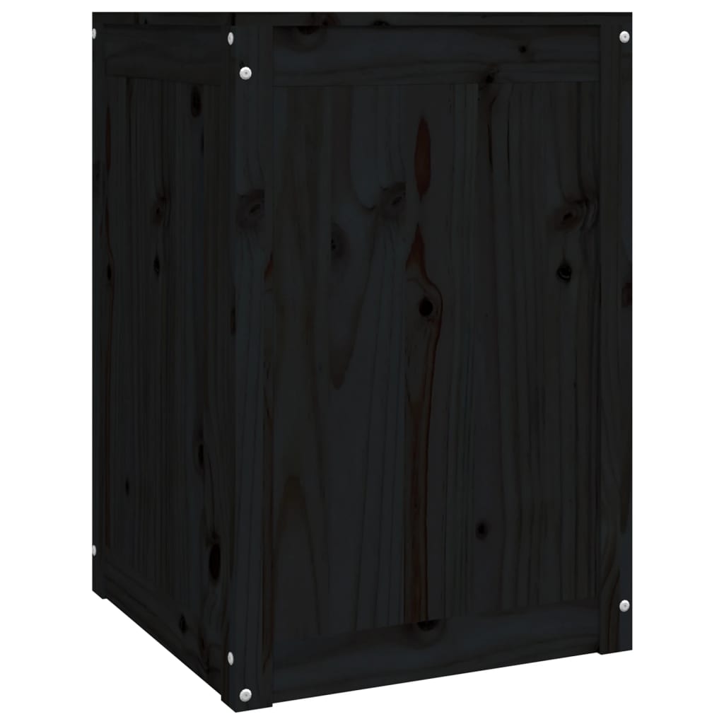 Cutie de rufe, negru, 44x44x66 cm, lemn masiv de pin Lando - Lando
