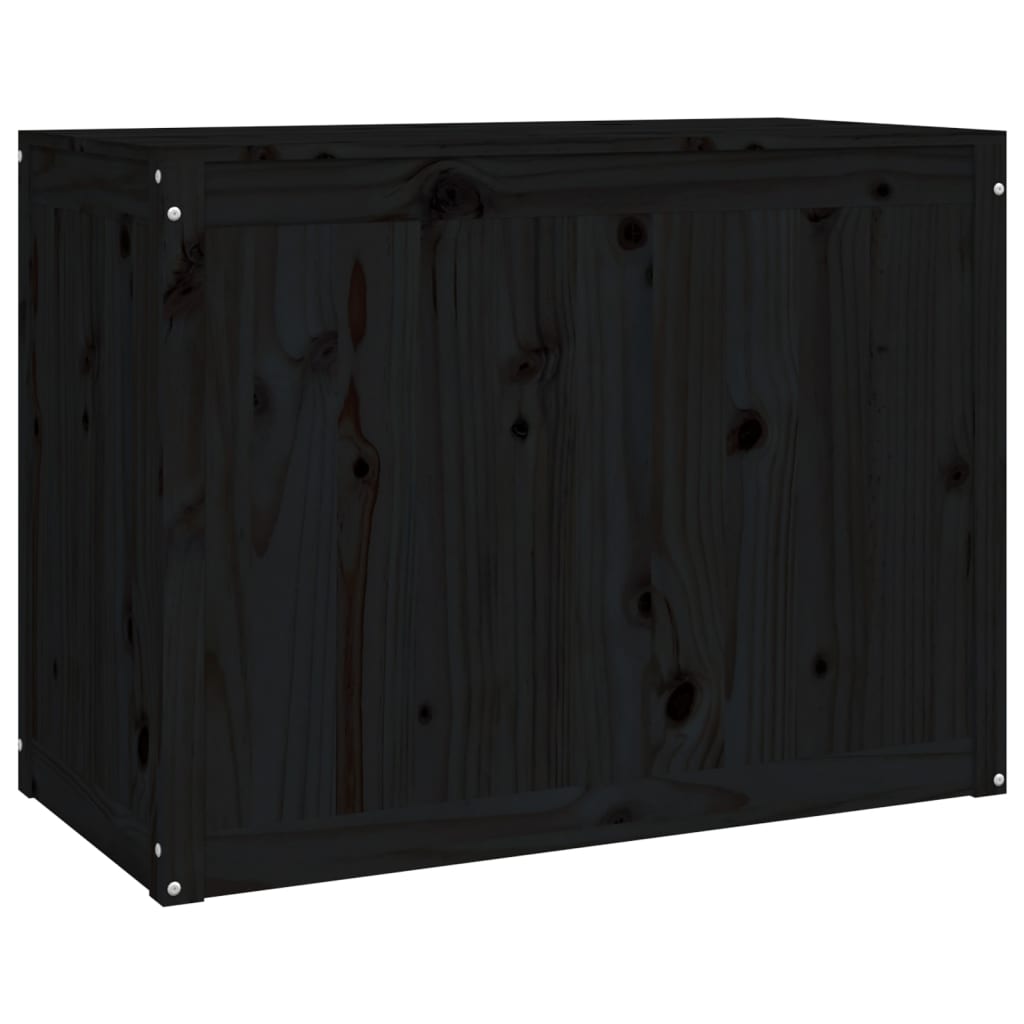 Cutie de rufe, negru, 88,5x44x66 cm, lemn masiv de pin Lando - Lando